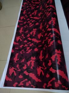 Vinil pequeno vermelho grande de Camo para o envoltório do carro com brilho da liberação de ar / etiquetas camuflagem de Matt Filme Caminhão Auto autoadesivo 1.52X30M (5x98ft)