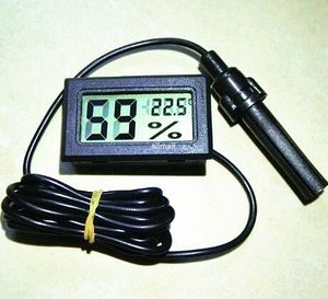 Freeshipping 100pcs / Lot Digital Mini LCD Digital Termometer Hygrometer Kylskåp Frys Temperatur Fuktighet Inkubatormätare