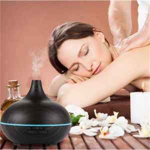 300ml Aroma de Ar Aroma Essencial Difusor de Óleo LED Ultrasonic Aromaterapia Aromaterapia Humidificador Névoa Purificador Maker Madeira Grain Shape DHL Shipping