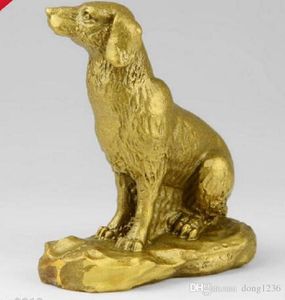 Chiny Feng Shui zdobione mosiądz chiński zodiak szczęśliwy pies / amulet