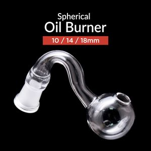 Narghilè Bruciatore a nafta in vetro spesso 10mm 14mm 18mm Maschio Femmina tubo dell'acqua curva pyrex trasparente per bong fumatori YG123