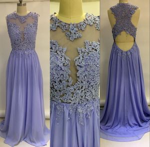 Brudtärna klänningar 2017 nya sexiga för bröllop lila spets applikationer pärlstil golv längd ihålig rygg plus storlek formell piga av hedra kappor