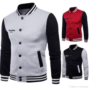Plus Size Baseball Jacket Mens Stand Collar Cardigan Men Hip Hop Jacket Coats Patchwork Slim Design Autumn Outwear Jacket For Men T170714