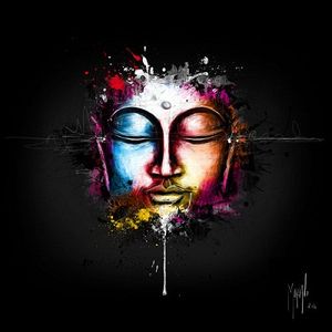 Zen Pop Hand Painted bunt modern Portrait Buddha Wall Art Oil Painting On Canvas Multi size PM015