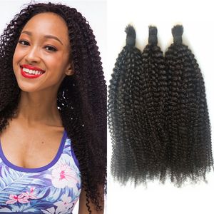 Bulk capelli umani afro cambogiano crespo Bulk 3 Bundles colore naturale intrecciatura riccia capelli per le donne nere FDSHINE