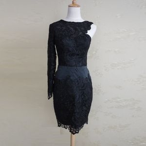 Little Black Cocktail Dress Short Party Dresses Bandage Woman Dress 2019 Formal Vestidos de Festa Long Sleeves See Through
