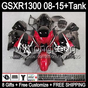 gloss red 8gifts For SUZUKI Hayabusa GSXR1300 08 15 GSXR-1300 14MY85 GSXR 1300 GSX R1300 08 09 10 11 12 13 14 15 Fairing TOP red black Kit