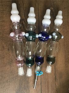 Thick Colorful smoking glass collect NC Kit 2016 Single glass Bong 14mm Joint Titanium Nail rolling papers