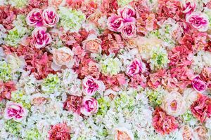 Blush Pink Green White Flowers Wall Backdrop Wedding Colorful Floral Photography Backgrounds for Studio Newborn Baby Photo Shoot Prop Cloth