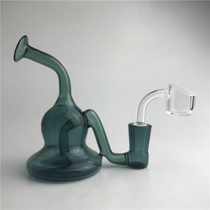 Cam Yağ Kule ile Bong Banger Su Bong 14mm Erkek Kadın Ortak Mini Küçük Klein Bongs 3mm Kalın L XL Kubbesiz Tırnak