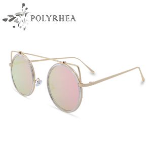 2021 Classic Round Sunglasses Luxo Mulheres Marca Designer Revestimento Sol Óculos UV Espelho Esporte Vintage com Caixa e Capas