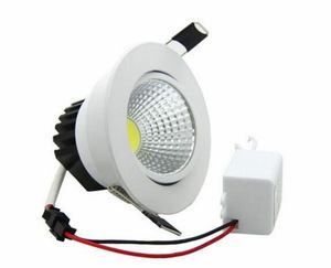 Najnowszy 5W 7W 9W 12W COB LED Downlight Dimable Wbudowane LED Sufit Light White Shell High Lumen do Home Light AC 110-240 V Myy