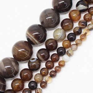 Jewelry Accessories Beads Natural Brown Agate gem stone Loose Beads Round Coffee 6MM 8MM 10mm 12mm 14mmDia