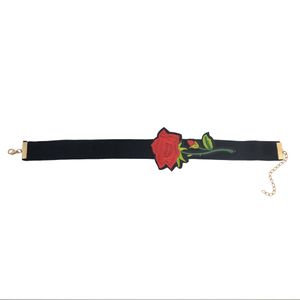 Idealway 4Styles Boho Red Flower Thread Black Velvet Choker Halsband för Women Party Jewelry Gift