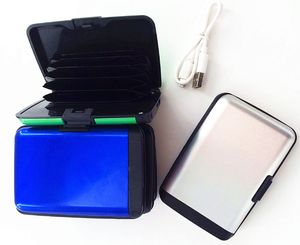 200pcs/lot Newest Fashion Women Men Credit business Card files Holders with charger Aluminum Wallet Water Proof
