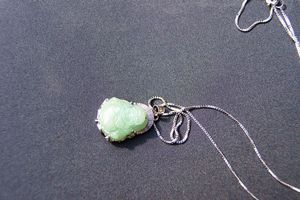 Handmade 925 silver inlaid jade Buddha pendant, green jade necklace pendant, best gift.