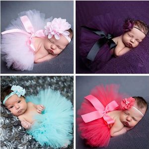 Noworodek Fotografia Rekwizyty Sweet Design Photo Rekwizyty z pałąkiem dla niemowląt Baby Costume Strój Księżniczka Tutu Spódnica Letnia Sukienka