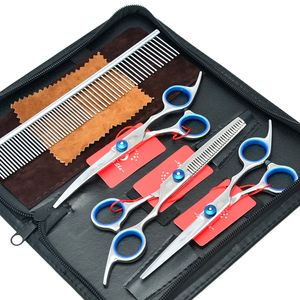 7.0Inch Meisha Dog Hair Clipper Shear Professional Pet Grooming Scissors Kits JP440C Cutting & Thinning & Curved Dog Shears ,HB0035