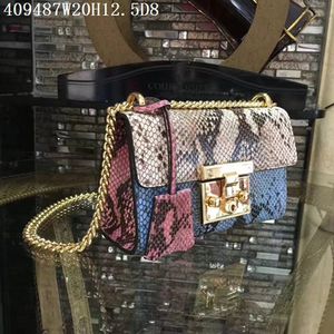 Europe&American leather Cross body Women block colors serpentine 20cm small shoulder bags Original leather and hardware matched accessories