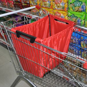 Partihandel- återanvändbar grabpåse shopping livsmedelsväska isolerad tote fällbar stormarknad stor kapacitet håller vagn förvaringspåsar