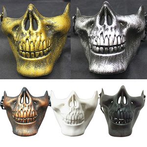 Skull Half Face Mask CS Military Skeleton Warrior 3 Generations Masquerade Mask Halloween Party Half Mask