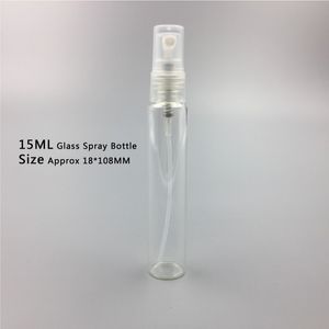 Refillable Glass Atomizer Bottle 15ML Clear Perfume Sample Empty Container Cosmetic 10Gram Pump Atomiser Vial Tube