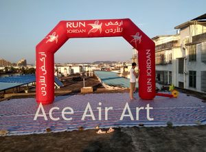 New Designed Inflatable Advertising Arch Full Red Archway Start Finish Line For Italy Night Run