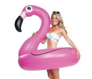 90cm Uppblåsbara flottor Swimmingpool Tubes Swim Ring Flamingo Luftmadrass Kids Vattenleksaker Animal Ride Floating Swan Sofa Stol