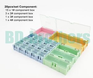 20pcs set Original Component Storage Box Square IC Components Boxes SMT SMD Wen tai Containing Box Kit 10sets lot on Sale