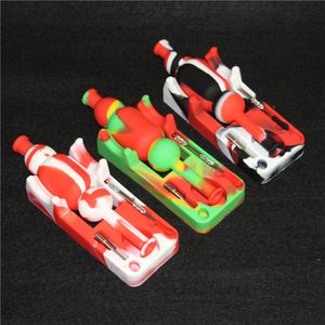 Hot hookah Silicone Nectar Bong kits with domeless 10mm male ti Nail oil rigs glass bongs water Pipes silicon bong DHL