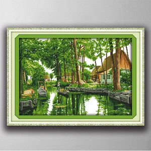 Sul da Ásia sentimentos amorosos pintura contados impressos em lona DMC 14CT 11CT chinês Cross Stitch Needlework Define Embroidery kit