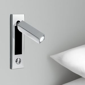 TOPOCH Contemporary Wall Lights Semi-Recess Lampa på / av / Dimmer Switch Chrome Finish Head Swivels 90degree Vänster / Höger / Framåt AC100-240V DC12V