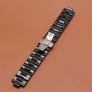 Replacement a new watchband ceramic watches accessories for ar 1400 1410 black mens wristwatch bracelet strap promotion curved end281D