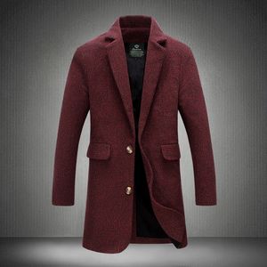 Hurtownie- 5xl 2017 Nowy płaszcz Trencz Mężczyźni Top Moda Styl Wiosna Zimowa Płaszcz Mężczyzna Marka Odzieżowa Jakość Wina Czerwony Homme Trench Coat