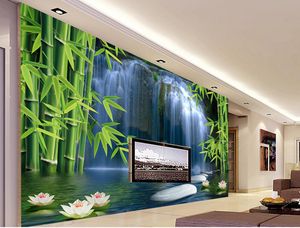 Home Decor Living Room Natural Art Bamboo spring 3 d TV setting wall 3d wall murals wallpaper