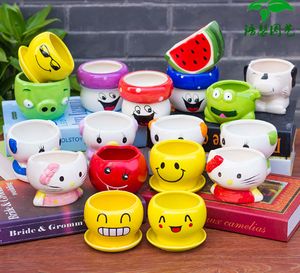 2017 the latest cool expression creative ceramic crafts Mini Pot meat pot plant pot, happy, funny, cool / free shipping