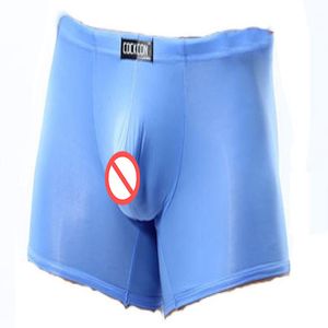 COCKCON masculino cueca transparente Fina seda gelo low-rise sexy respirável calças transparentes