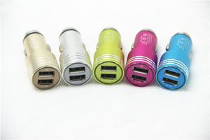 Safety Hammer Aluminum Alloy Real 1.3A Dual Port USB Car Charger Universal For Smart Phone IC Protection 1000PCS/LOT