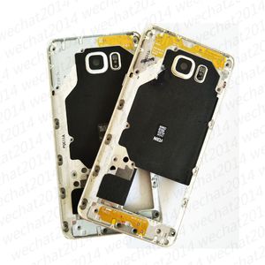 50PCS OEM Metall Mittleren Lünette Rahmen Fall für Samsung Galaxy Note 5 N920A N920P Einzelne Karte Gehäuse mit Kamera glas Seitentaste