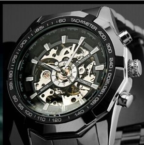 2024 Lyxvinnare Automatisk skelett Mens Watches Top Brand Luxury Fashion Silver Relojes Hombre Clock Mechanical Watches Mens