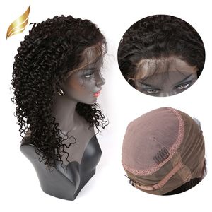 360 الباروكات الأمامية من الدانتيل شعر البشر شعر مستعار عميق مجعد للنساء السود