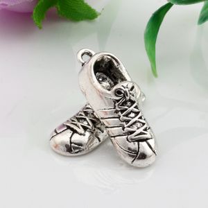 Hot Sales ! 100PCS Antique Silver Zinc Alloy Trainer Running Sport Shoe Charms Pendants 9.5x27.5mm DIY Jewelry A-054