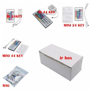 UMLIGN1688 24KKEY 44 KEY MINI INFRARED CONTROLLER RGB LED-remsa 24 Keys Mini Fjärrkontroll för 3528 5050 RGB Strip SMD 12V 100PCS