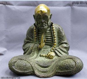9" China bronze gild buddhism copper carved sculpture beautiful buddha Statue