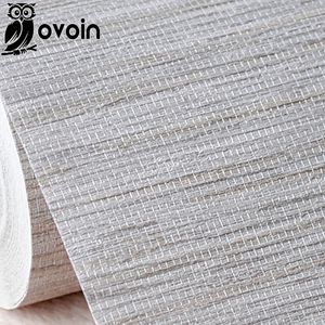 Modern Rustic Embossed Textured Wallpaper Horizontal Faux Grasscloth  Wall Paper Classic Vintage WallCovering, Grey,Beige