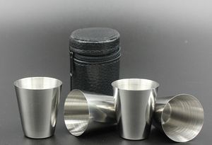 4pcs/set Polished Mini 30ml Stainless Steel Wine Drinking Shot Glasses Barware Cup Free Shipping