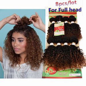 Mänskliga hårförlängningar 12, djup våg brasilianska hårförlängningar 250g Kinky Curly 8bundles Black Brasilian Burgundy Color Weave Bundlar