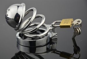 Male Stainless Steel Craft Chastity Device short With Urethral Plug Lock Fetish Metal 5 Size Ring To Chose Adult Sex Toys