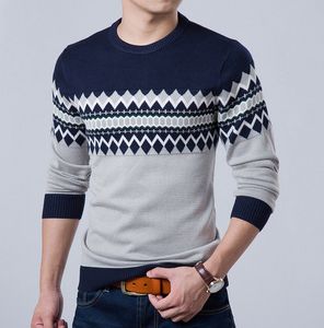 Hurtownia-sweter Mężczyźni Okrągły Neck Męski Sweter Z Długim Rękawem Knitwear Męskie Topy Pulowers Jumper Bawełniane Swetry Męskie Pull Homme