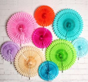 Tissue Paper Cut-out Paper Fans Pinwheels Hanging Flower Paper Crafts for Showers Wedding Party Birthday Festival